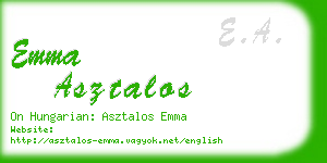 emma asztalos business card